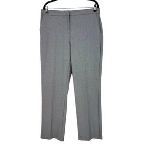 Joie Black White Houndstooth Straight Leg High Rise Trouser Pants Size 12